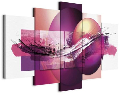 B&D XXL - Quadro 200x100 cm 5 Pezzi - Stampa su Tela Canvas con Struttura - Quadri Componibili Moderni Soggiorno Grandi - Murale Arte Decorazioni da Parete Decori -
