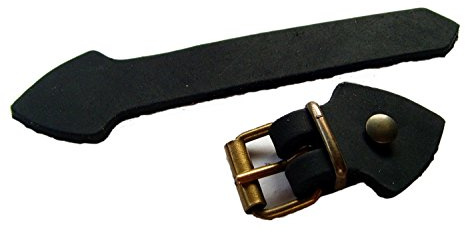 Lederecke Konstanz Lederriemen Set mit Schnalle Messing Nieten 5 Pack zum selber basteln 20mm Farbe Schwarz