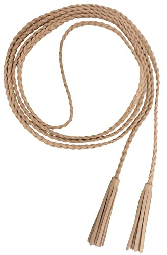 Nanxson Damen Taillengürtel Gewebte Quasten Kettengürtel Leder Gürtel | Schmaler Taillengürtel,Dünner Gürtel,Modische Accessoires,mit Quaste,für Jeans,Hosen,Kleider