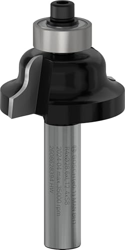 Bosch Professional Zubehör 2 608 628 394 Profilfräser B 8 mm, R1 4 mm, B 8 mm, L 12,7 mm, G 54 mm | für Weichholz, Hartholz, Ø 28,6 mm, Professional Zubehör Oberfräsen, Kantenfräse