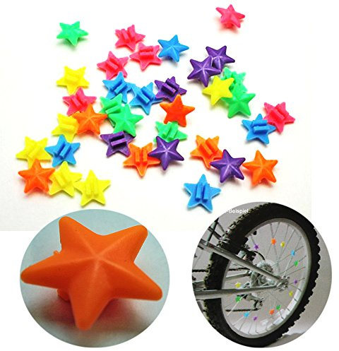 Land-Haus-Shop Speichenclip Sterne Set 36 Stück, versch. Farben, 36x Speichen Clips Klicker