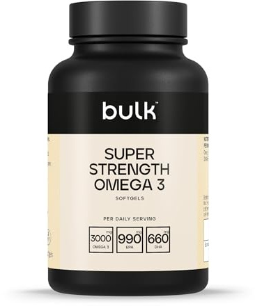 Super Strength Omega 3 = 990 mg Softgelkapseln – Softgelkapseln von Bulk Powders, 270 Softgels | Softgelkapseln von Bulk Powders, 270 Softgels