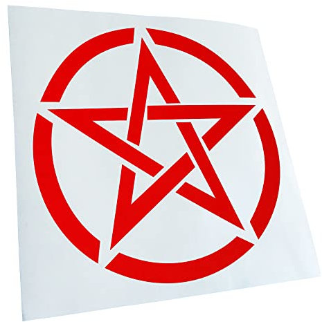 Kiwistar - Autoaufkleber - rot - 30 x 30 cm - Pentagramm - Heckscheibenaufkleber - Aufkleber Auto Kfz Fahrrad, LKW, Truck Mofa