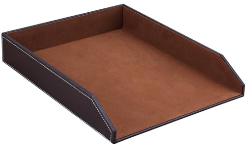 KINGFOM™ A4 Leder Briefablage (Braun)