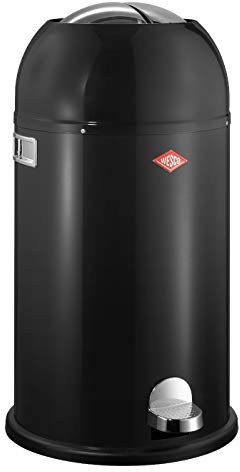 Wesco 184 631 Kickmaster Abfallsammler 33 Liter schwarz, 37.5 x 37.5 x 69cm