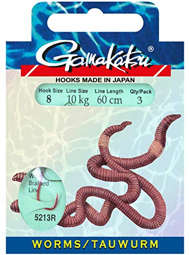 Gamakatsu Gebundene Haken BKD- 5213R Wurm braided (geflochten), Gr. 6