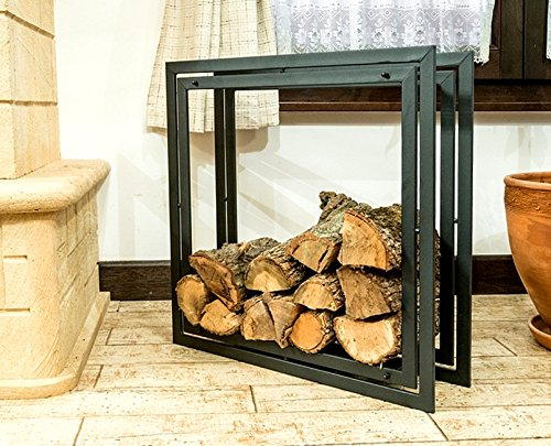 DanDiBo Kaminholzregal Square Kaminholzständer 70 cm Holzkorb Kaminholzhalter Holzregal