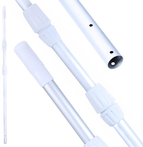 SWIMLINE HYDROTOOLS 8350A 3-Piece Telescopic Pole 4 To 12 Feet Adjustable Telepole For Swimming Pool Cleaning Skimmer Nets Vacuum Heads & Brushes Step-Up Anodized Aluminum W/ Strong Grip & Lock
