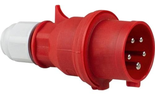 as - Schwabe spina CEE 400V/16A/5-poli - Spina di alimentazione con terminali a vite - Spina resistente agli urti - Scarico della trazione - Protezione dagli spruzzi IP44 - Made in Germany, 61420