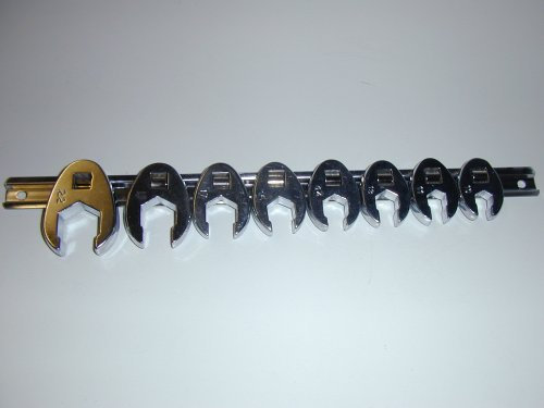 8pc Crows Fuß Schraubenschlüssel Set Plus Schiene