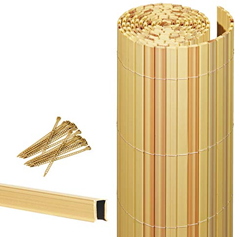 Videx-Sichtschutzmatte Rügen, Bambus, 25 Schlaufen, 2m U-Profil, 140 x 200cm