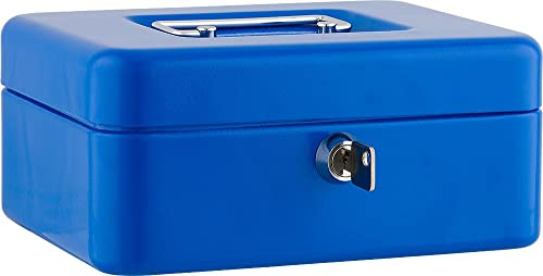 NEU!! SAX Geldkassette 20x16x9 cm, 5 -Fächer-Münzeinsatz, BLAU
