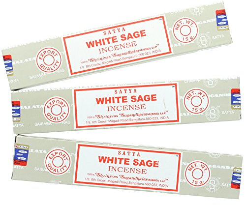 Satya Nag Champa, Räucherstäbchen, weißer Salbei, 3er-Packung Originalverpackung