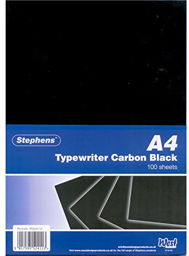 Stephens 100 ark skrivmaskin kol med hängande väskor – svart (paket med 10)