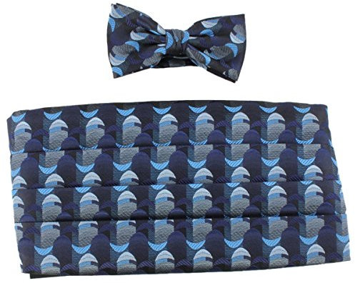 Knightsbridge Neckwear Blaue Fliege und Kummerbund Set