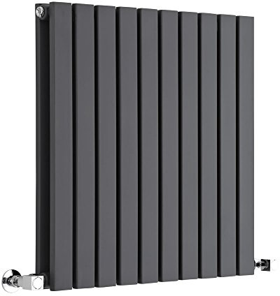 MILANO Anthracite Horizontal Double Flat Panel Radiator 635 x 590mm