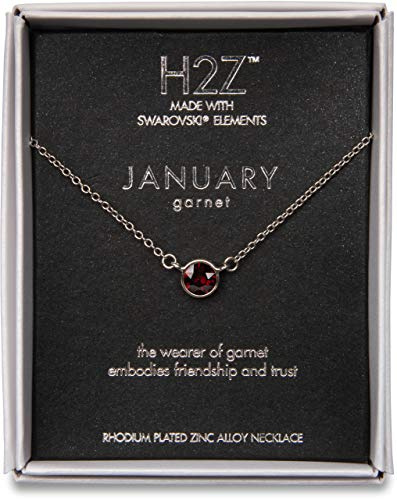 Pavilion Gift Company H2Z 16216 January Garnet Birthstone Necklace with 18 Chain, Brass, Small