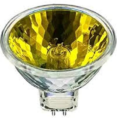 (5pack) EXN MR16 50-WATT Halogen 12V GU5.3 Base Yellow Lens Cover 50W Flood Light Bulb