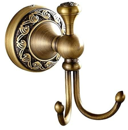 Weare Home Antike Haken ,Retro Solide Kupfer Doppelt Handtuchhaken ,Einschnitt Bronze Beschichtung Wandmontage Haltbar Badzubehör Badaccessoires Dekor für Küche