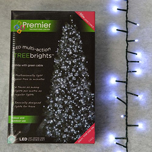 1,000 LED (25 meters of Lit Length) Premier TreeBrights Cluster Christmas-Tree Lights in Cool White