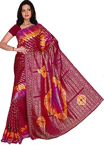 Trendofindia Bollywood Sari Kleid Multicolor Rot Gelb CA121