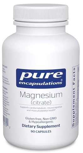 Pure Encapsulations Magnesium (Citrate) - Supplement for Sleep, Heart Health, Cognitive Health, Bone Health, Energy, Muscles, and Metabolism* - with Premium Magnesium - 90 Capsules