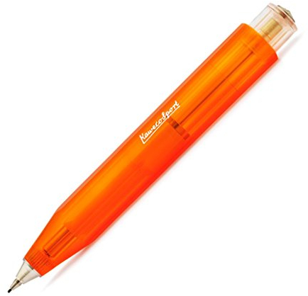Kaweco Ice Sport Orange Druckbleistift 0.7mm HB I Minenbleistift aus hochwertigem Kunststoff in oktogonalem Acht Kant Design mit Radiergummi I Druckminenbleistift 11cm I Druck-Bleistift nachfüllbar