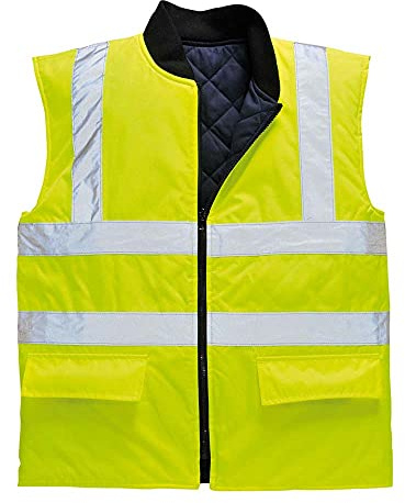 Portwest Hi-Vis Reversible Bodywarmer, Size: XXL, Colour: Yellow, S469YERXXL