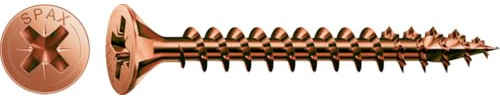 SPAX Universalschraube, 4,0 x 35 mm, 1000 Stück, Kreuzschlitz Z2, Senkkopf, Teilgewinde, 4CUT, Brüniert C1A, 1081140400355