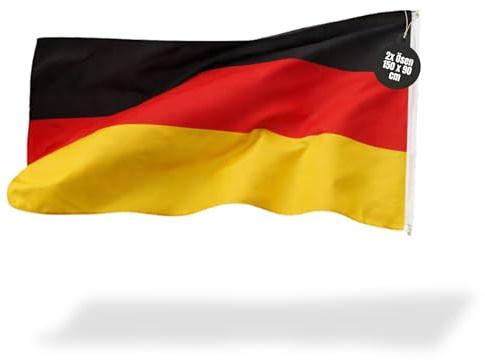 Drapeau allemand Article de fan Drapeau Grand drapeau allemand Drapeau de l'Allemagne avec œillets 90 x 152 cm