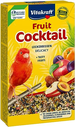 VITAKRAFT - Cocktail-Frucht – Köstliche Mischung aus Früchten und Samen in der Sonne – Komplettnahrung für Kanarienvögel – 200 g