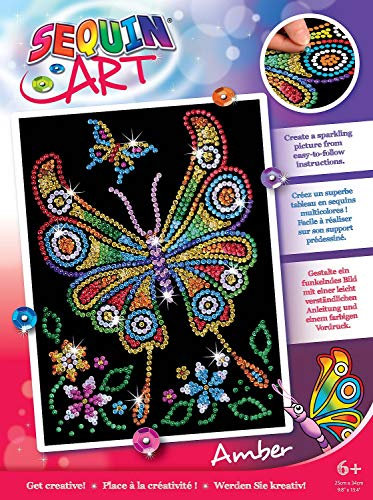Mammut Spiel & Geschenk Red-Schmetterling, ca. 36,5 x 27,2 cm Junior Sequin Art 1209, Mittel