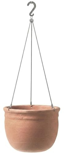 Vasar Blumenampel, Hängeampel frostbeständig, Ø 25 cm, Höhe 19 cm, Kunststoff, orange/terrakotta