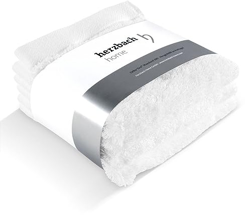 herzbach home Seiftuch 3er Set 30 x 30 cm – Hochwertige, weiche & saugstarke Mini-Handtücher in Premium-Qualität – 100% natürliche Baumwolle (Weiss)