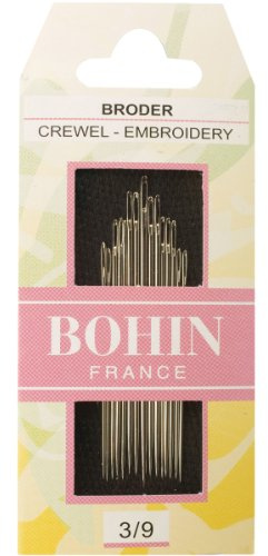 Bohin Crewel Embroidery Needles, Size 3/9, 15 Per Package