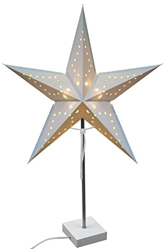 Etoile en papier avec support et câble, hauteur 68cm, 1x E14, lampe de table