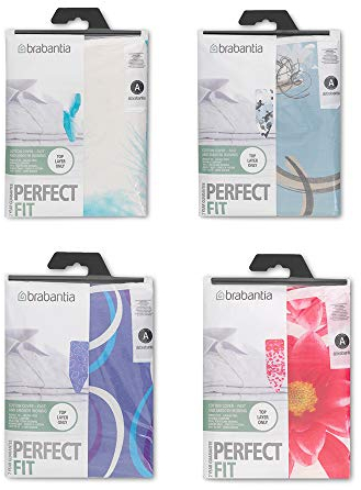 Brabantia 2mm Built-in-Foam Ironing Board Cover (A Board/Random Selection) Heat-Resistant, Non-Slip, Durable Cotton & Foam, Cord Fastener