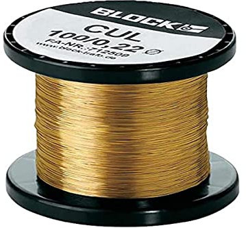 Block CUL 100/0.22 Enamelled Copper Wire Outer Diameter (Including Insulating Varnish) = 0.22 mm 285 m 0.10 kg