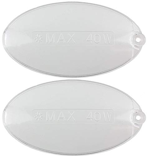 Spares2go Cooker Hood Light Diffuser/Lens Oval Cover Plate (Pack of 2, 100mm x 52mm)