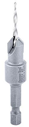 Amana Tool Carbide Tipped 82 Degree Countersink Tapered Drill Bit, 55624, Screw 8, 3/8 Dia x 7/64 Drill D x 1/4 Hex Shank