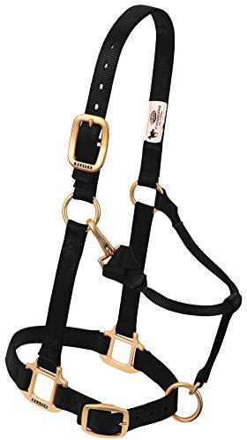 Weaver Leather Unisex-Erwachsene 35-7636-BK Weaver Pferdehalfter, Leder, Nylon, verstellbar, 3,8 cm, Schwarz, Large Draft, Wide