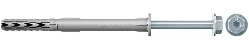 fischer - Cheville rallongée SXR 10 x 120 avec vis à tête hexagonale et rondelle intégrée en acier électrozingué pour fixation ossatures et cadres/Boite de 50