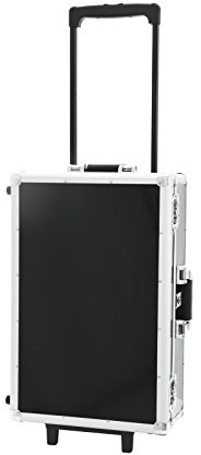 ROADINGER CD-Case schwarz 120 CDs mit Trolley | CD-Case mit schwarzem Aluminiumgehäuse und Teleskopgriff