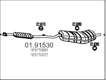MTS Company 01.91530 Rear Silencer