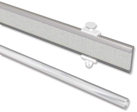 Interdeco Paneelwagen Silbergrau 45 cm aus Aluminium mit Klettband kürzbar für Gardinenschienen, Typ 1620701