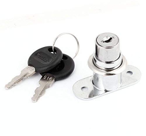sourcing map 5 mm Bohrung Dia Schrank Schiebetür Plunger Schloss Silber Ton de