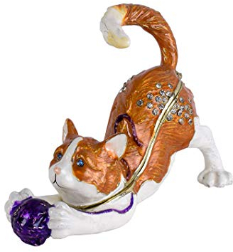 Schmuckdose Metall Buckelkatze Pillendose Kater Tabatiere Faberge Dose cl216 Palazzo Exklusiv