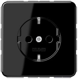 Jung Schuko Steckdose 16 A 250 V Bruchsicher mit Berührungsschutz Serie CD Schwarz, 1 Stück, CD 1520 BFKI SW