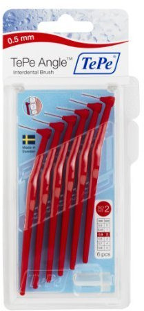 TePe Interdental Brush Angle - Red 0.5mm by TePe Munhygienprodukter AB, Sweden