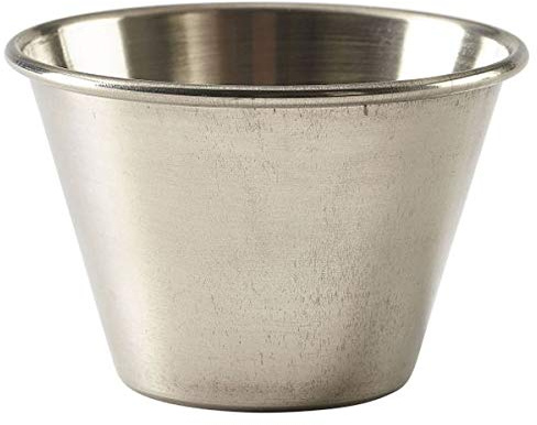 Genware Stainless Steel Ramekins 4oz / 114ml - Case of 24 - Sauce & Condiment Pot